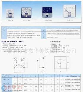 批发各类电流表,电压表(CMS系列)(图)_仪器仪表_世界工厂网中国产品信息库